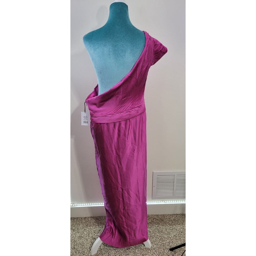 Show Po Dress Womens 14 One Shoulder Vibrant Bold Sexy Dress Long Whimsical NWT - Picture 5 of 13
